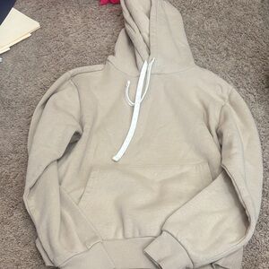 Forever 21 Men's Tan Crewneck Hoodie with Drawstring